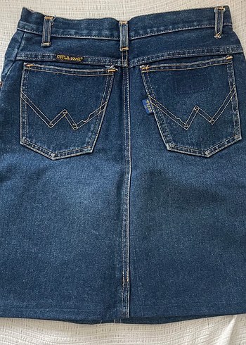 Tasarımcı Düğmeli Lacivert Midi Denim Kadın Etek