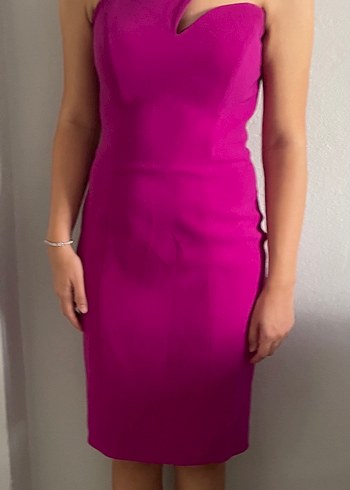 Pembe Midi Abiye Elbise