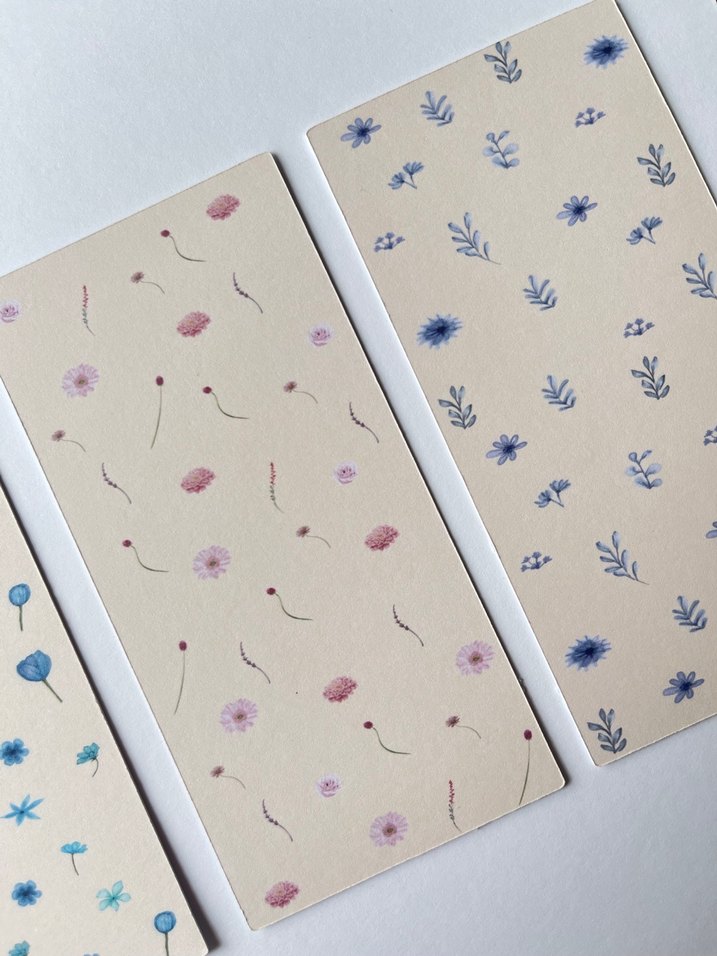 Pastel Renkli Çiçek Desenli Ayraç - Görsel 3