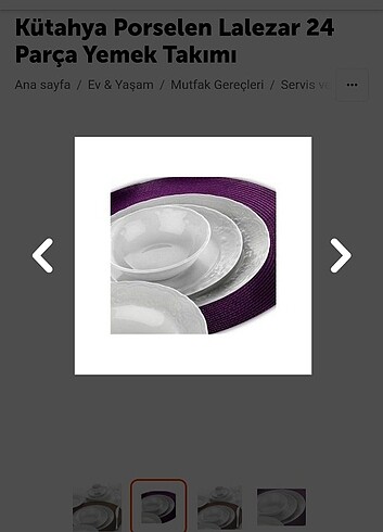 Kütahya porselen 24 parça 