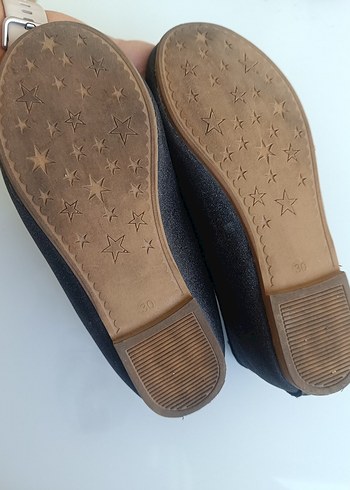 30 Beden siyah Renk Kız Çocuk Siyah Lastikli Babet Ayakkabı