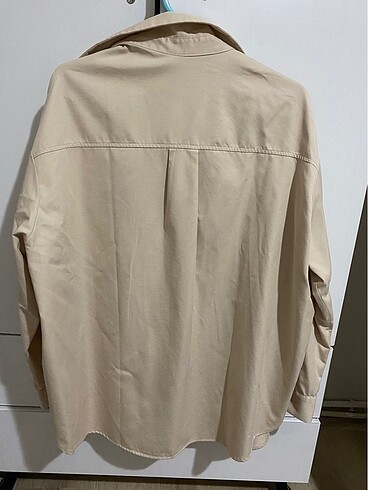 Bershka bej oversize gomlek
