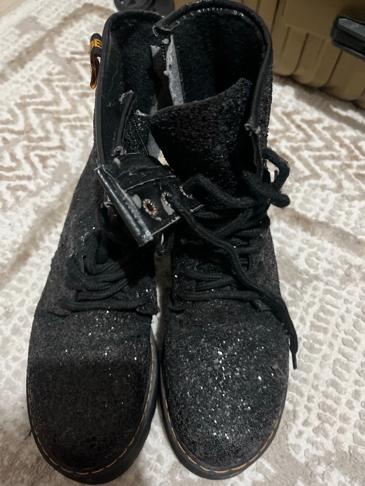 Siyah Simli Platform Topuklu Bot - Görsel 2