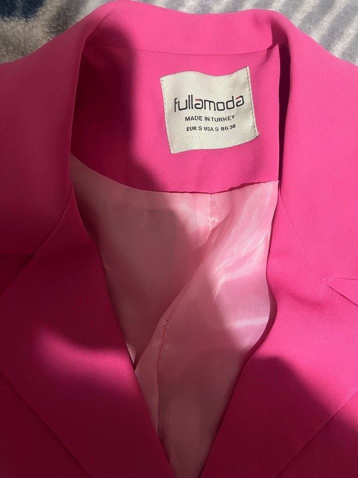 Pembe Düğmeli Kadın Blazer Ceket - Görsel 2