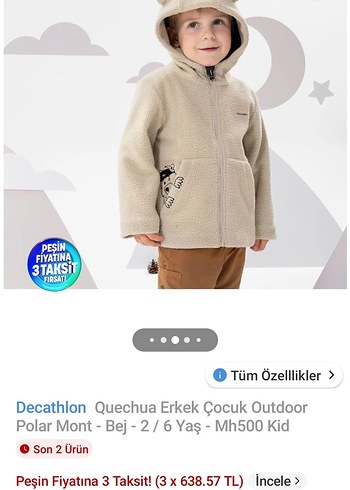 Decathlon Erkek Çocuk Bej polar mont - Görsel 2