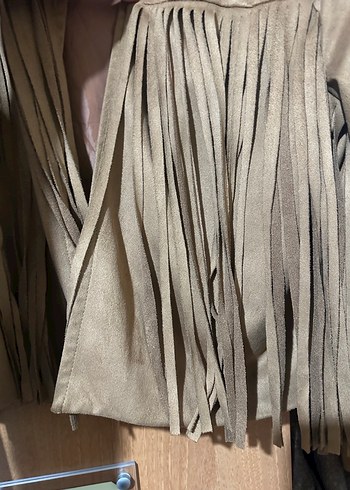 Kahverengi #Süet Kadın Ceket Püsküllü m beden - Görsel 2