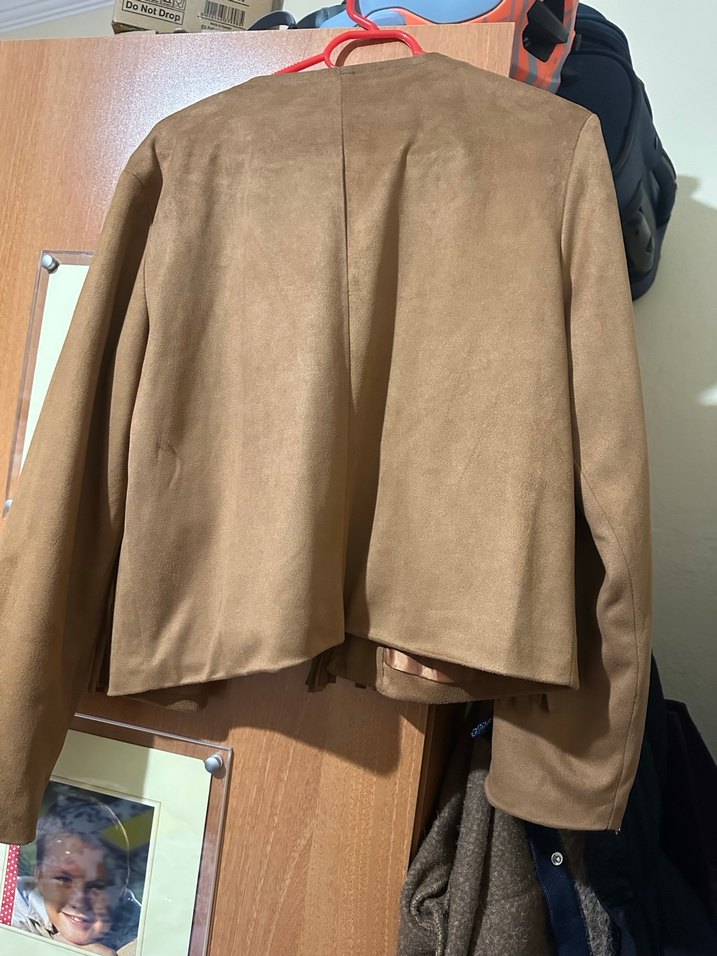 Kahverengi #Süet Kadın Ceket Püsküllü m beden - Görsel 3