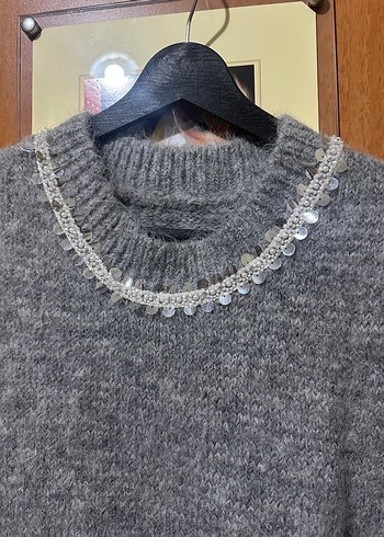 Gri Örgü Kadın #Süveter standart beden - Görsel 6