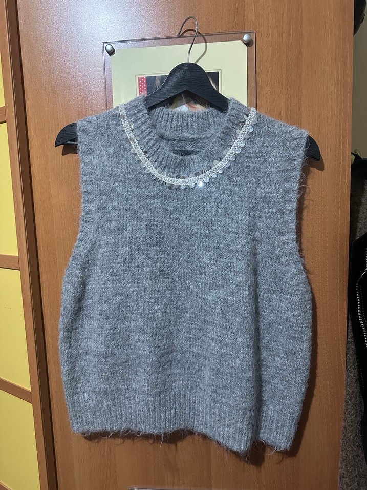 Gri Örgü Kadın #Süveter standart beden - Görsel 2