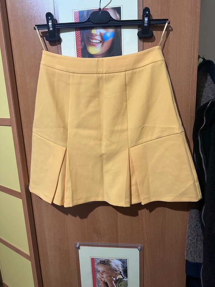 #Sarı #Pilili Mini #Etek Adl S #beden - Görsel 3