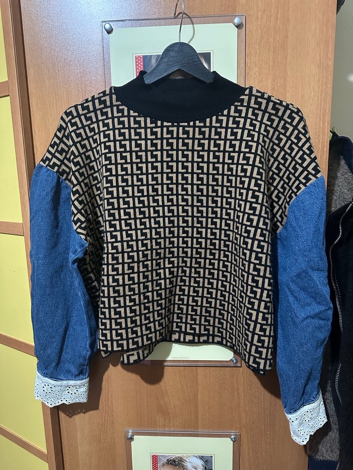 Triko Örme Kot Kollu Kahverengi #Kadın #Kazak - Görsel 2