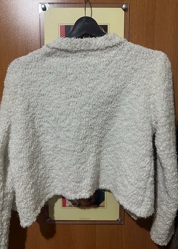 #Düğmeli #Beyaz #Triko #Hırka standart beden - Görsel 3