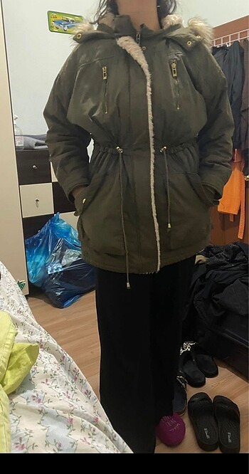 Haki parka #mont 38-40 beden#kışlık #sıcacık