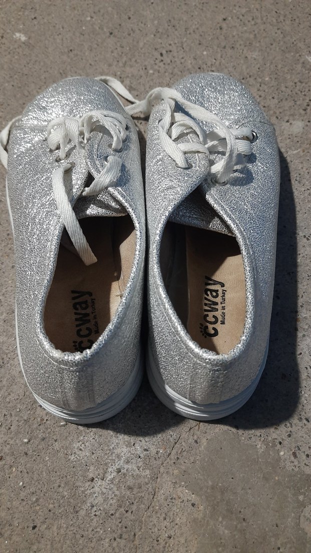 Gri Kadın Spor Ayakkabı Bağcıklı - Görsel 3