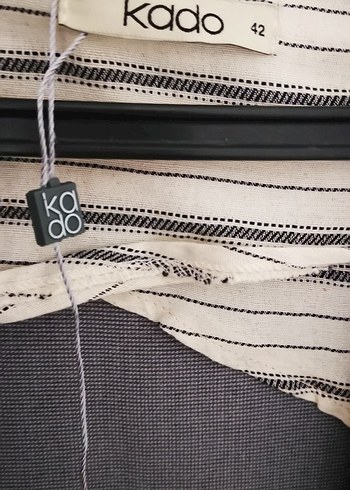 42 Beden gri Renk Düğmeli, Uzun Keten Gri Kadın Ceket