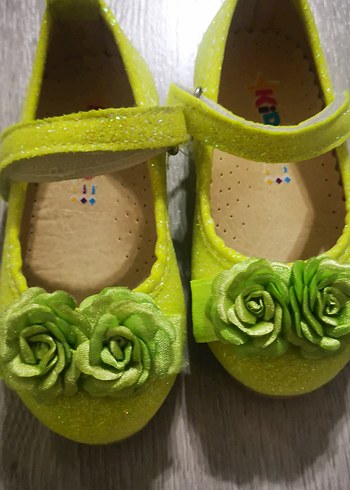 Sarı Çiçekli Fırfırlı Kız Babet Ayakkabı - Görsel 5