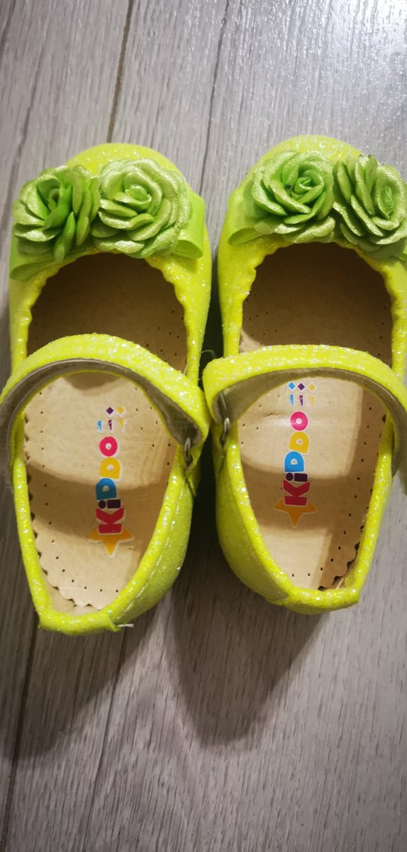 Sarı Çiçekli Fırfırlı Kız Babet Ayakkabı - Görsel 3