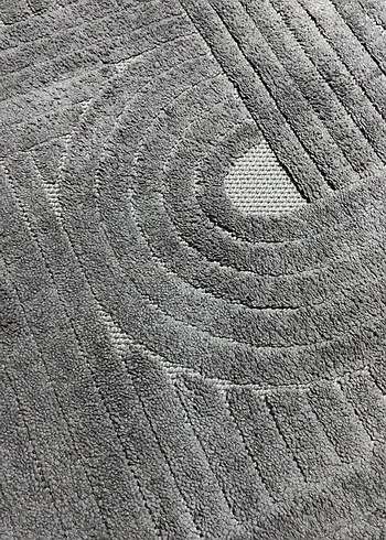 Yuvarlak Gri Modern Halı - Görsel 2