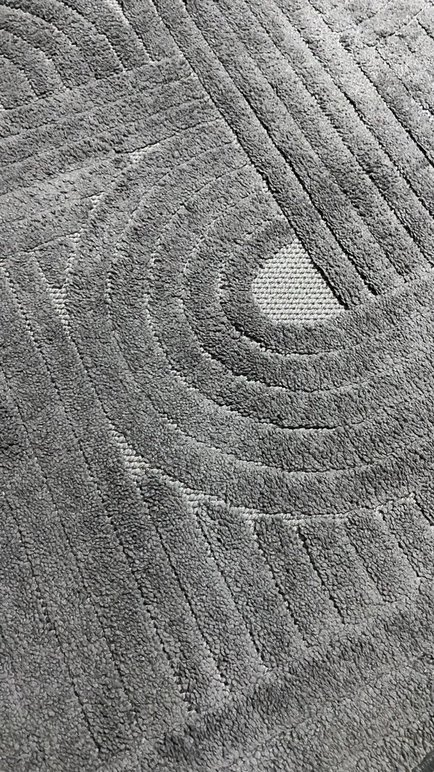 Yuvarlak Gri Modern Halı - Görsel 2