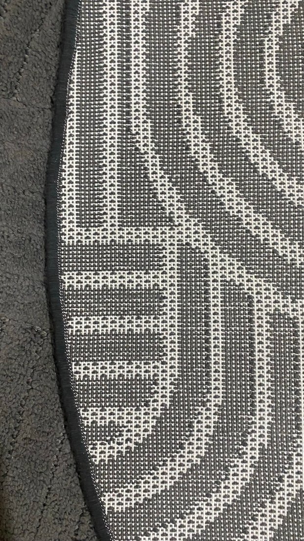 Yuvarlak Gri Modern Halı - Görsel 3