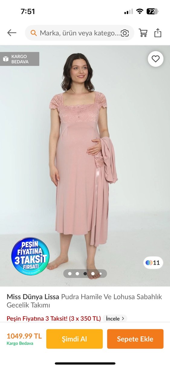 Lohusa 2li sabahlık gecelik takım - Görsel 2