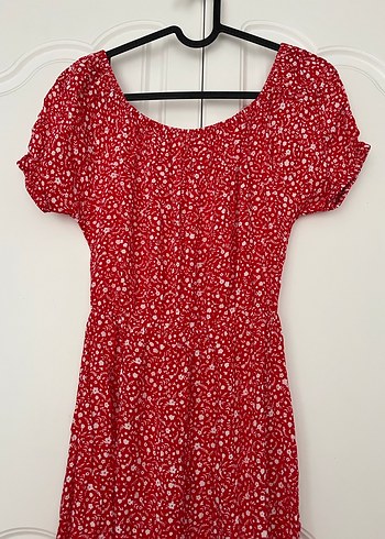 Günlük çiçekli pamuklu elbise - Görsel 4