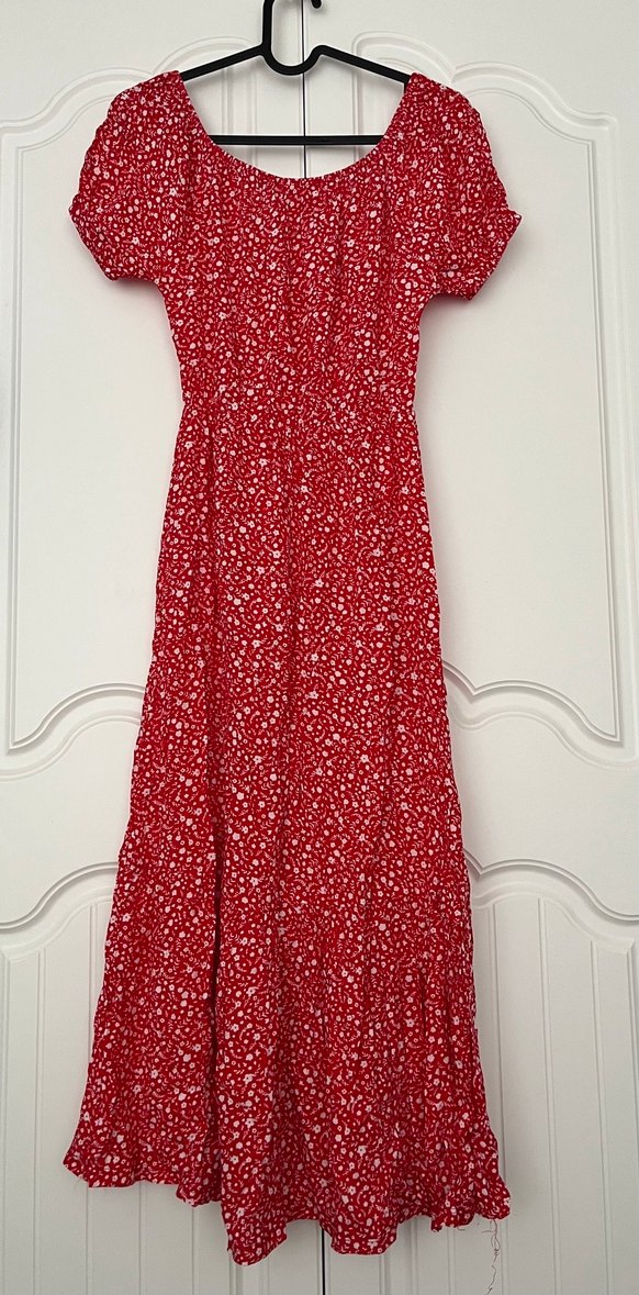 Günlük çiçekli pamuklu elbise - Görsel 3