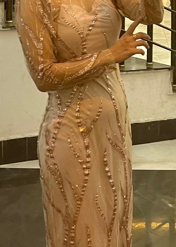 Özel dikim şık elbise - Görsel 6