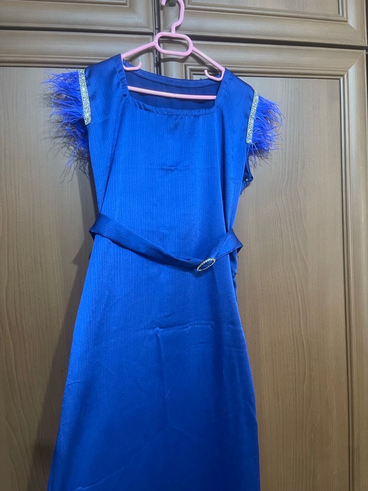 Özel dikim saten elbise - Görsel 2