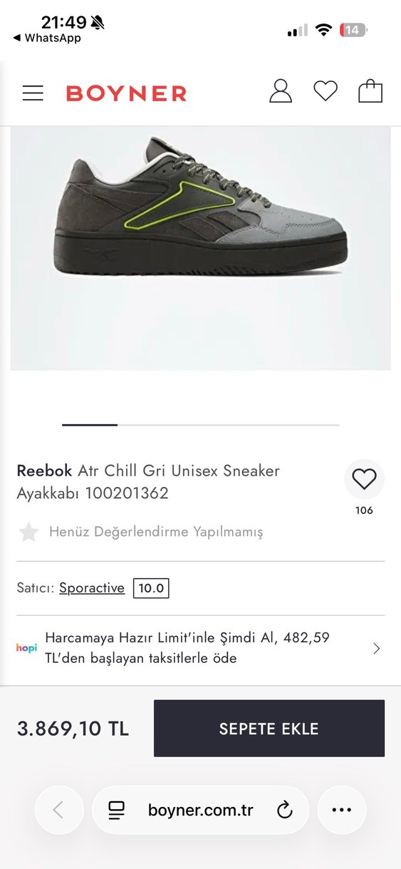 Reebok Atr Chill Gri Unisex Spor Ayakkabı - Görsel 2