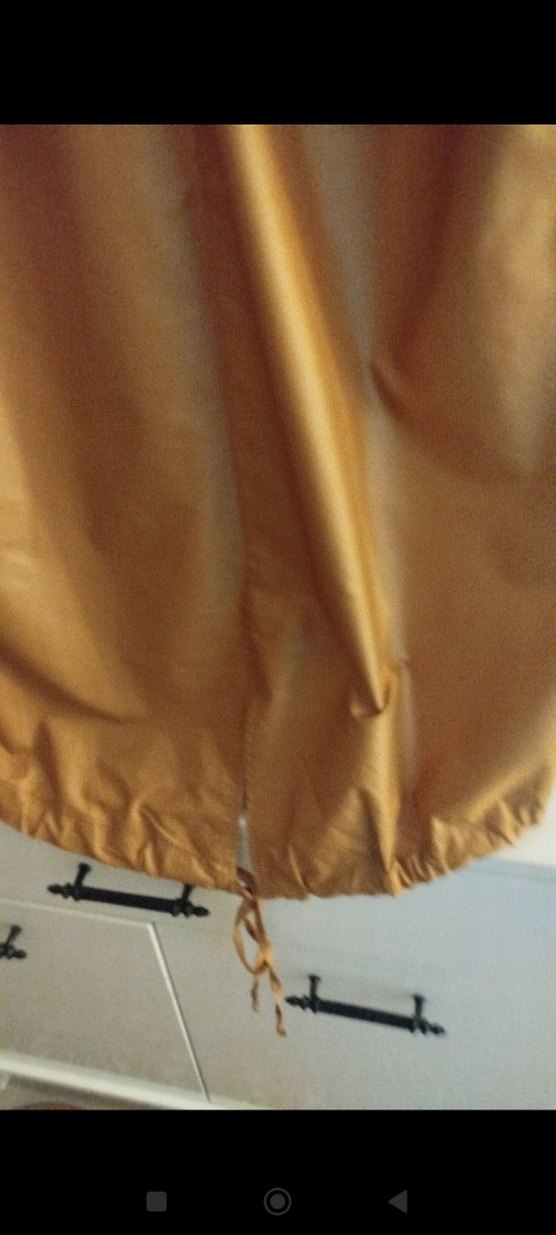 Bej Parlak Midi Kadın Yağmurluk - Görsel 5