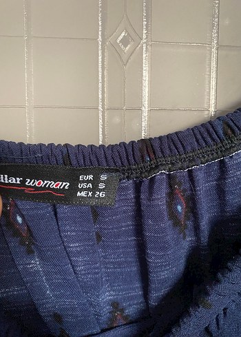 Desenli Mavi Bohem Hamile Tunik - Görsel 4