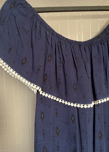 Desenli Mavi Bohem Hamile Tunik - Görsel 3