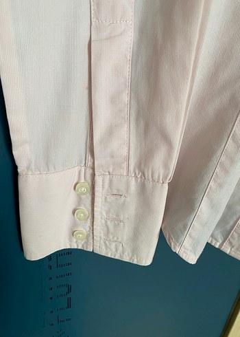 Pembe Düğmeli Pamuklu Kadın Gömlek - Görsel 5