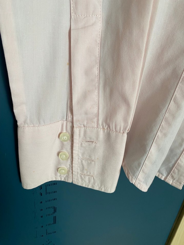 Pembe Düğmeli Pamuklu Kadın Gömlek - Görsel 5