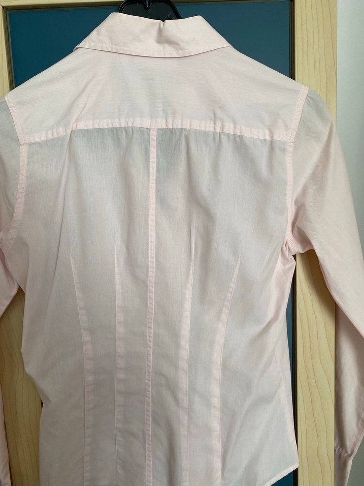 Pembe Düğmeli Pamuklu Kadın Gömlek - Görsel 2