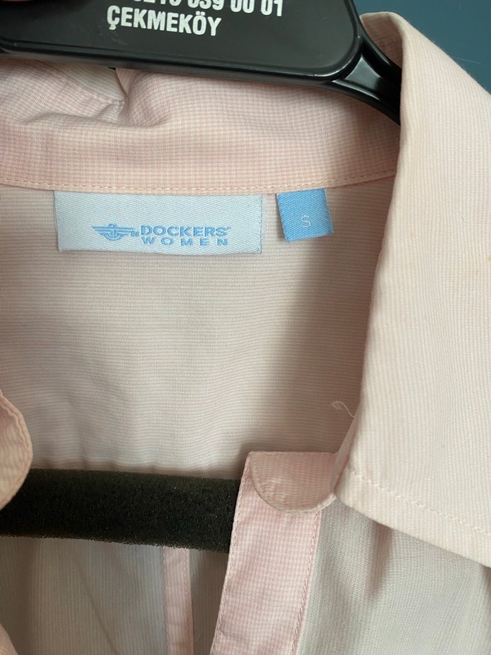 Pembe Düğmeli Pamuklu Kadın Gömlek - Görsel 3