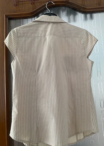 Bej Kolsuz Düğmeli Kadın Gömlek - Görsel 2