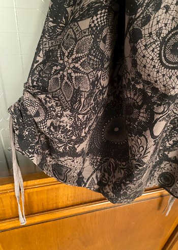 Bohem siyah Desenli Düğmeli yazlık midi elbise - Görsel 3