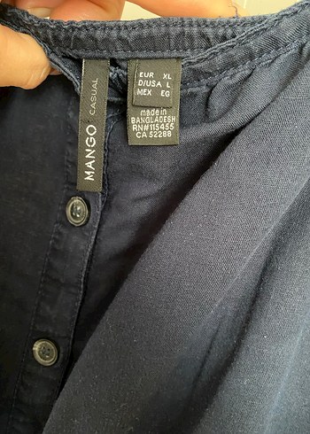 Düğmeli Lacivert Keten Kadın Tulum - Görsel 4