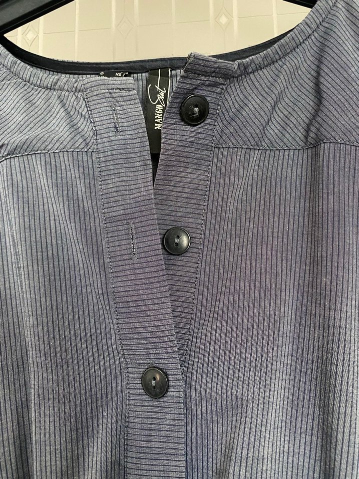 Gri Düğmeli Midi Kumaş Elbise - Görsel 3