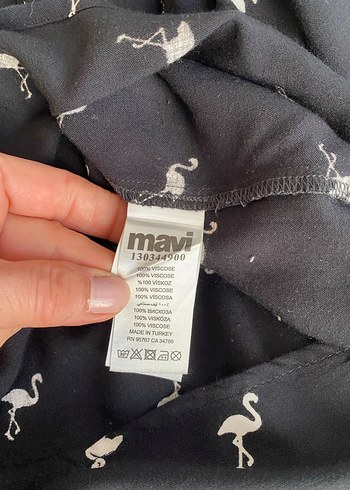 Siyah Desenli Midi V Yaka Kadın Elbise - Görsel 6