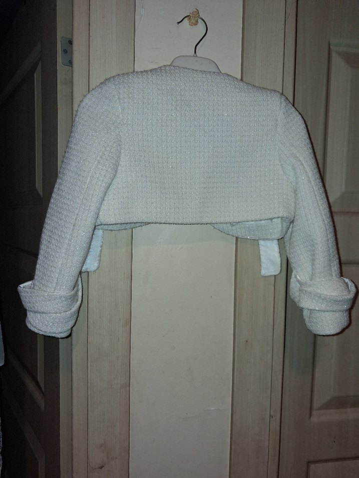 Kız Çocuk Beyaz Triko Bolero - Görsel 2