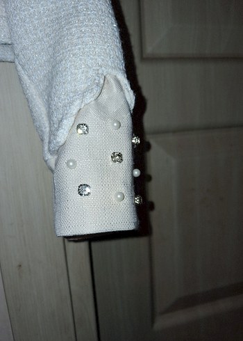 Kız Çocuk Beyaz Düğmeli Bolero - Görsel 5