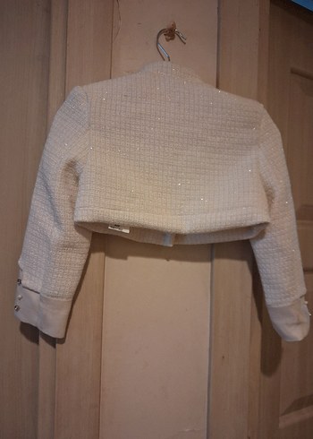 Bej Düğmeli Kız Bolero - Görsel 5