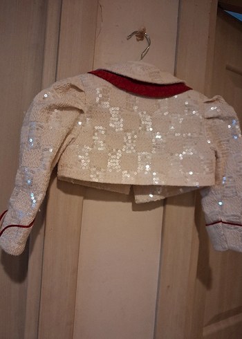 Kız Çocuk İşlemeli Beyaz Bolero - Görsel 2