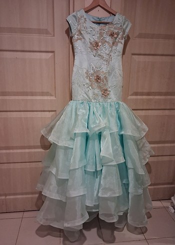 Turkuaz Uzun Denizkızı Gelinlik - Görsel 20