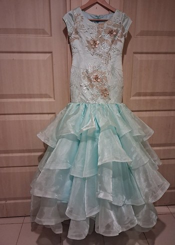 Turkuaz Uzun Denizkızı Gelinlik - Görsel 9