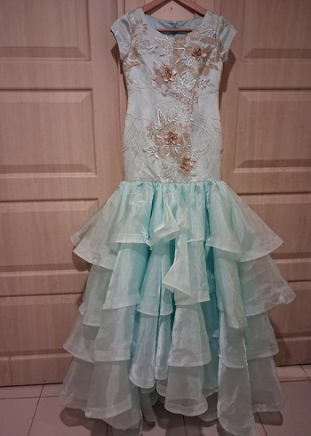 Turkuaz Uzun Denizkızı Gelinlik - Görsel 6