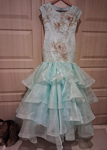 Turkuaz Uzun Denizkızı Gelinlik - Görsel 3